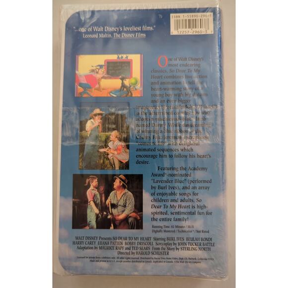 SEALED NEW Walt Disney Home Video So Dear to My Heart (VHS, 1992) Clamshell - Picture 2 of 6